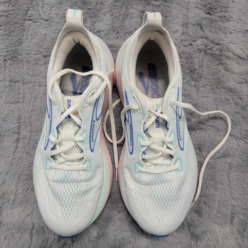 Brooks Glycerin 22 Shoes Womens 10.5B White Mint Road Running Cushion Sneakers - Picture 5 of 11